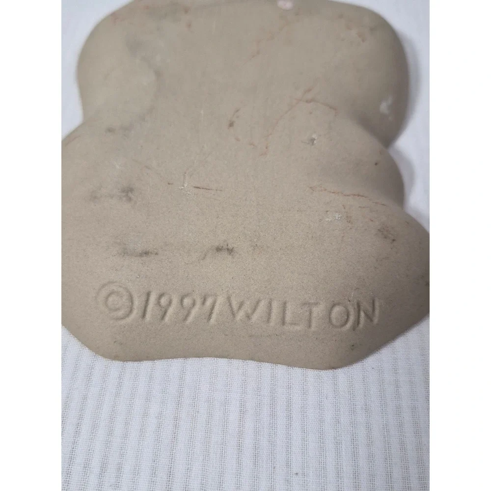 Vintage Wilton Stoneware Cookie Mold Love Birds With Wedding Bells 1997